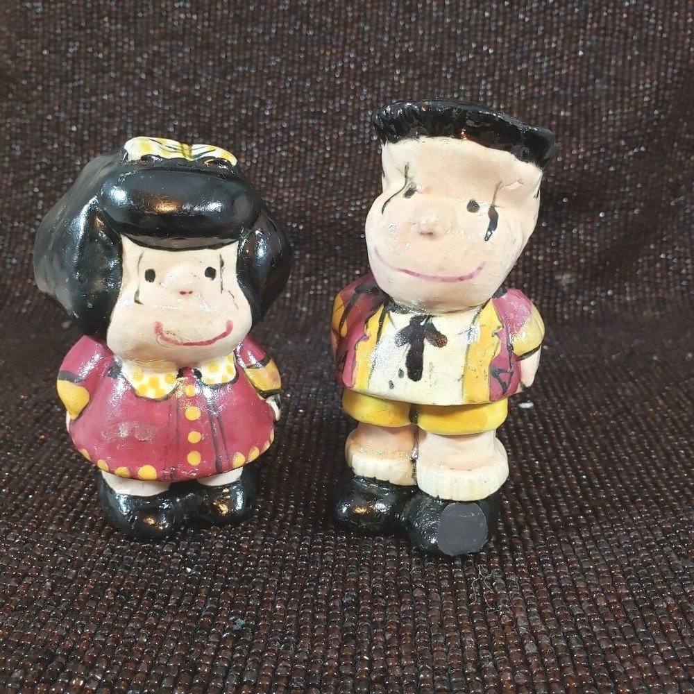 Vintage 60's Peanuts Ceramics (hand made & hand painted) Lucy and Charlie Brown